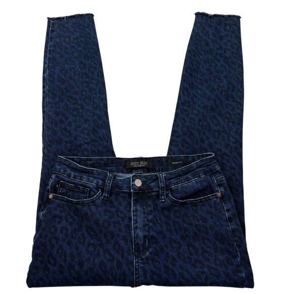 Judy Blue Women's 9/29 Mid Rise Cheetah Print Skinny Fit Jeans 28"Wx27"Inseam - Picture 15 of 16